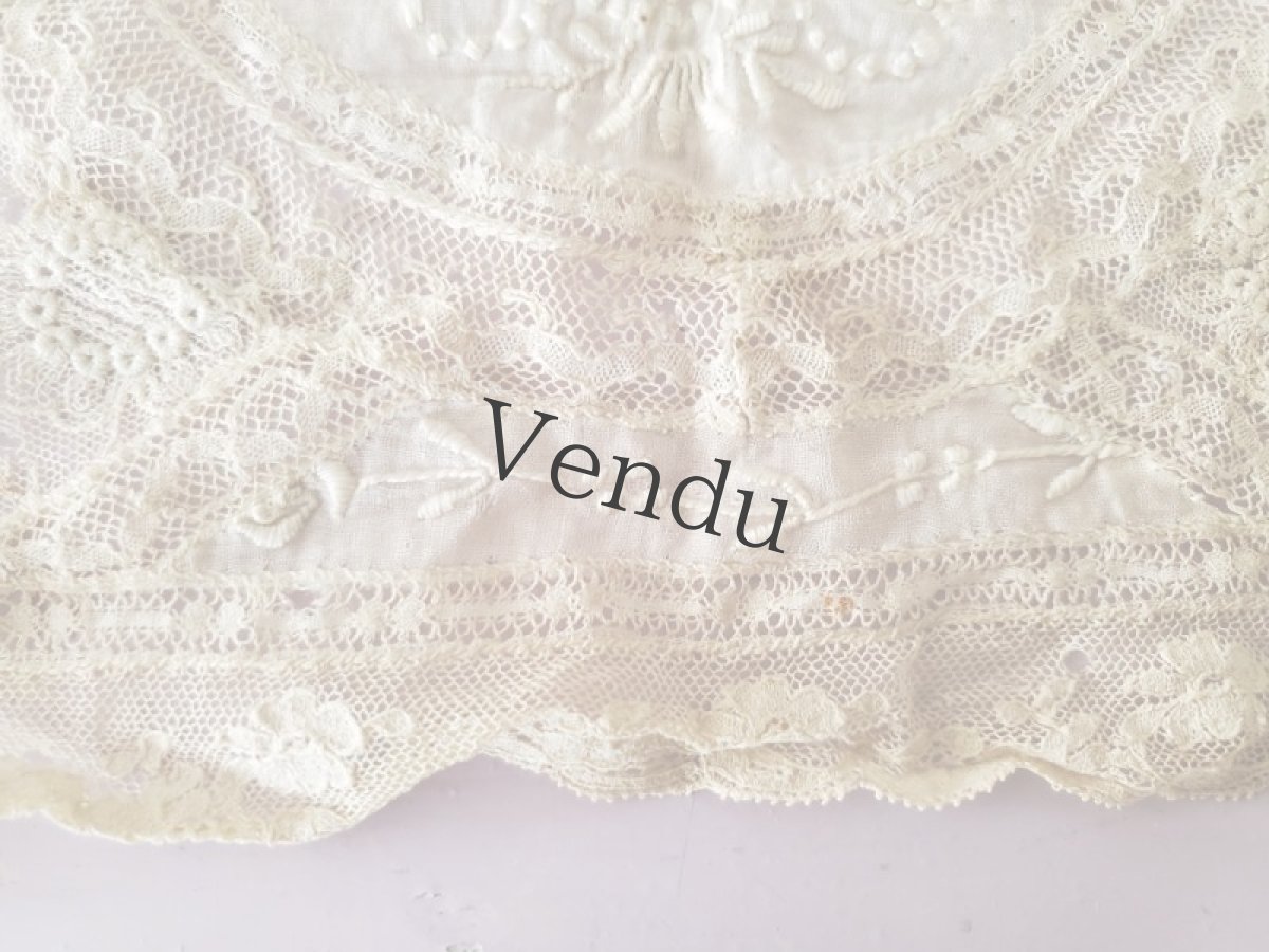 画像6: フランスアンティーク　ノルマンディレースのドイリー (6)