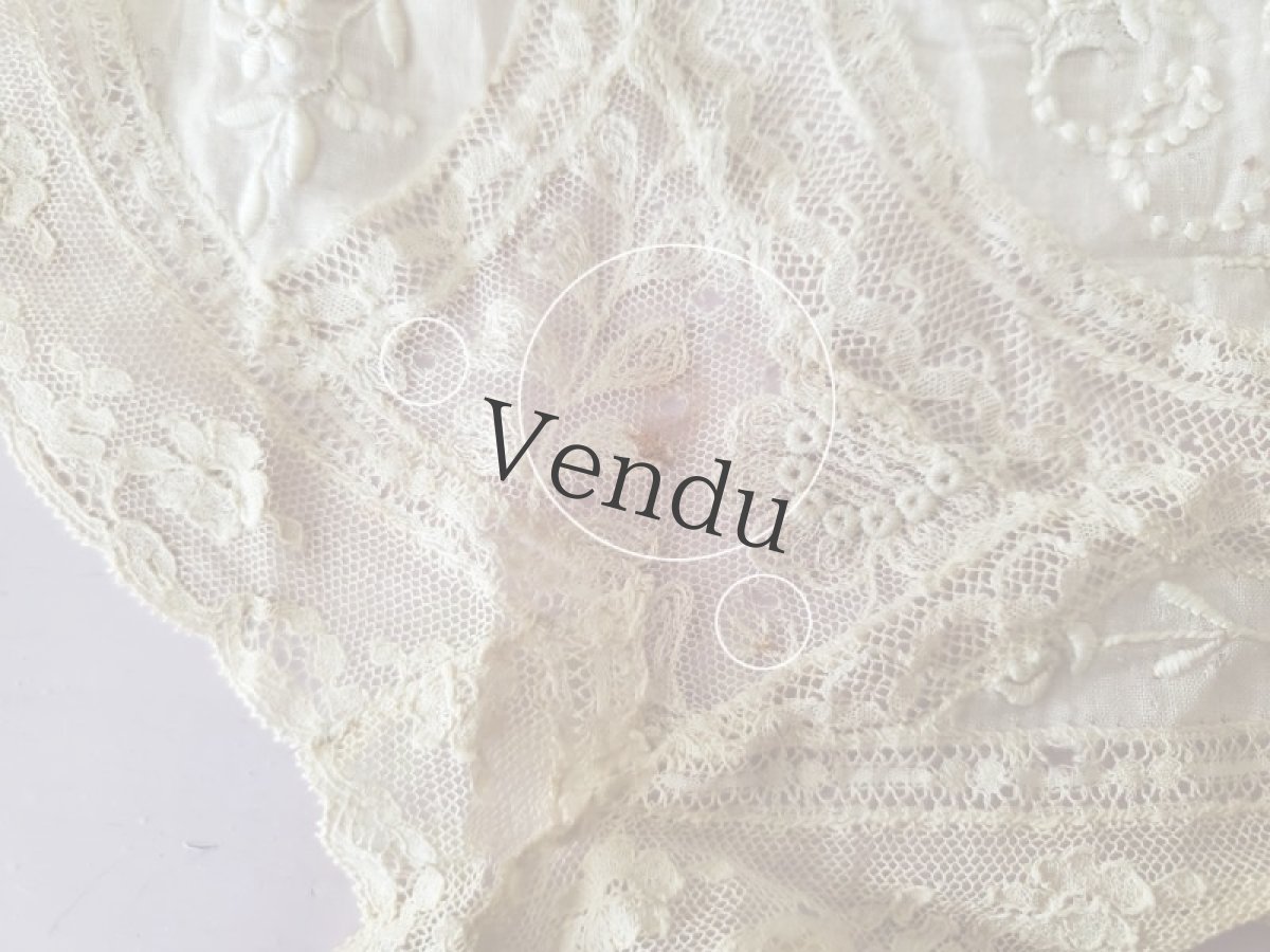 画像8: フランスアンティーク　ノルマンディレースのドイリー (8)