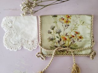 フランスアンティーク レースハンカチ イニシャル刺繍