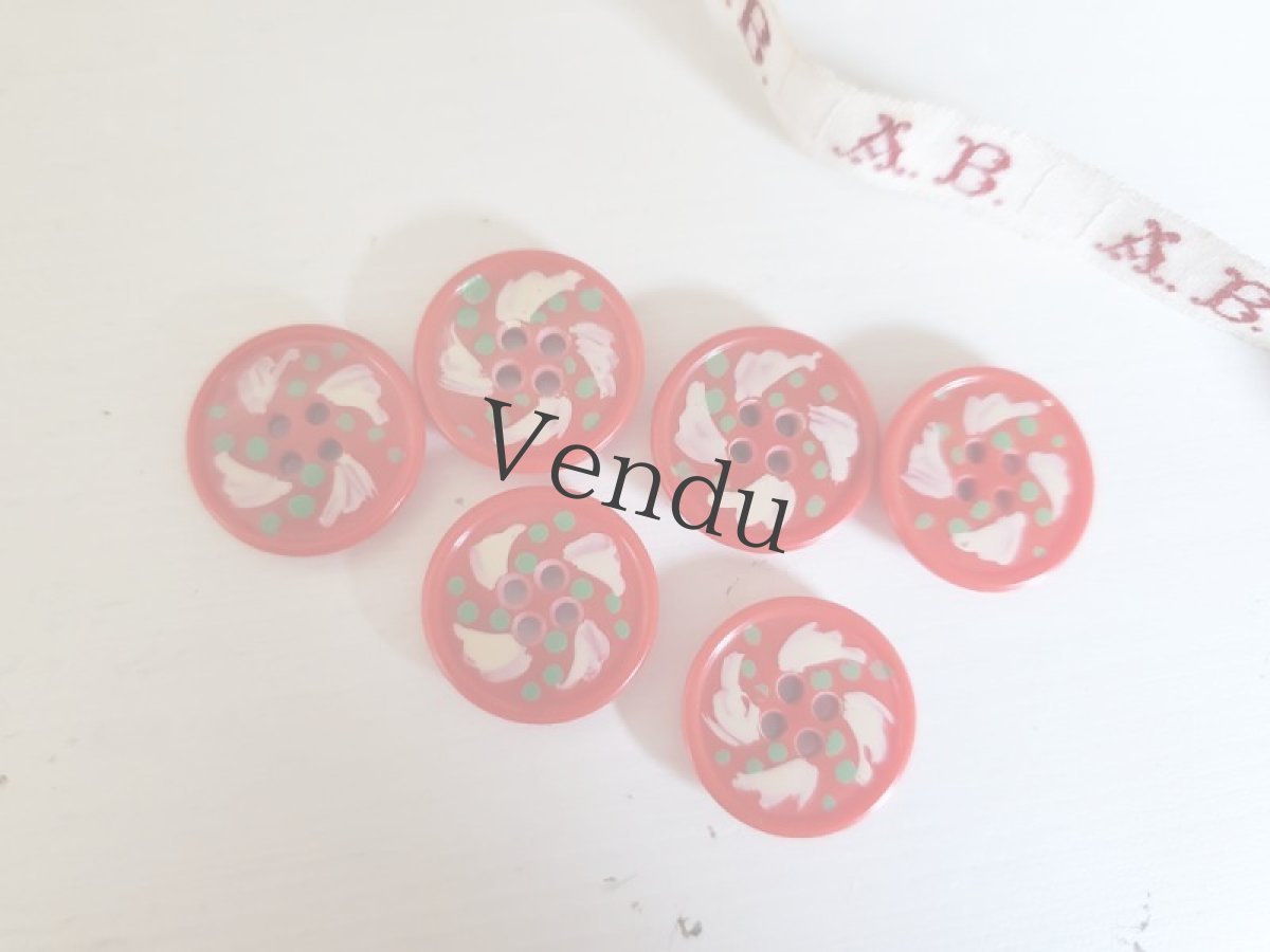 画像4: フランスヴィンテージ ハンドペイントボタン 18mm (4)