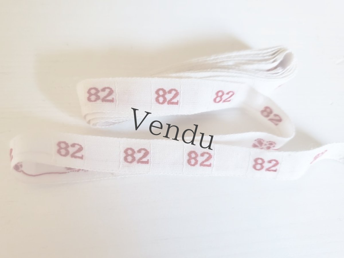 画像2: フランスアンティーク　数字刺繍テープ 《82》箱入り (2)