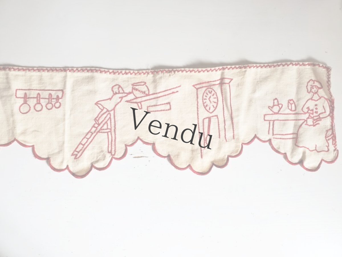 画像4: フランスヴィンテージ　刺繍リボントリム　おうち時間 161cm (4)