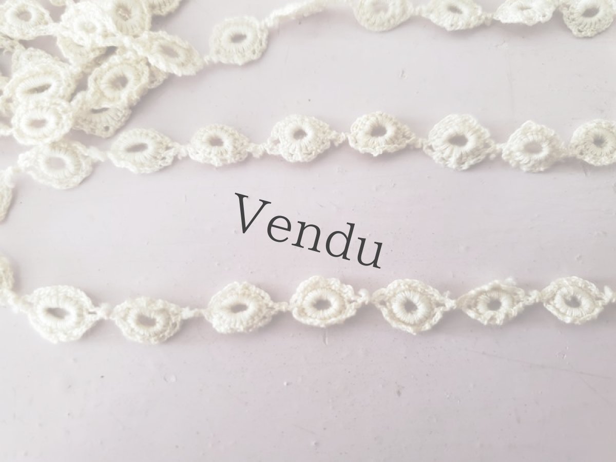 画像2: フランスヴィンテージ　輪っか状レースブレード 101cm (2)