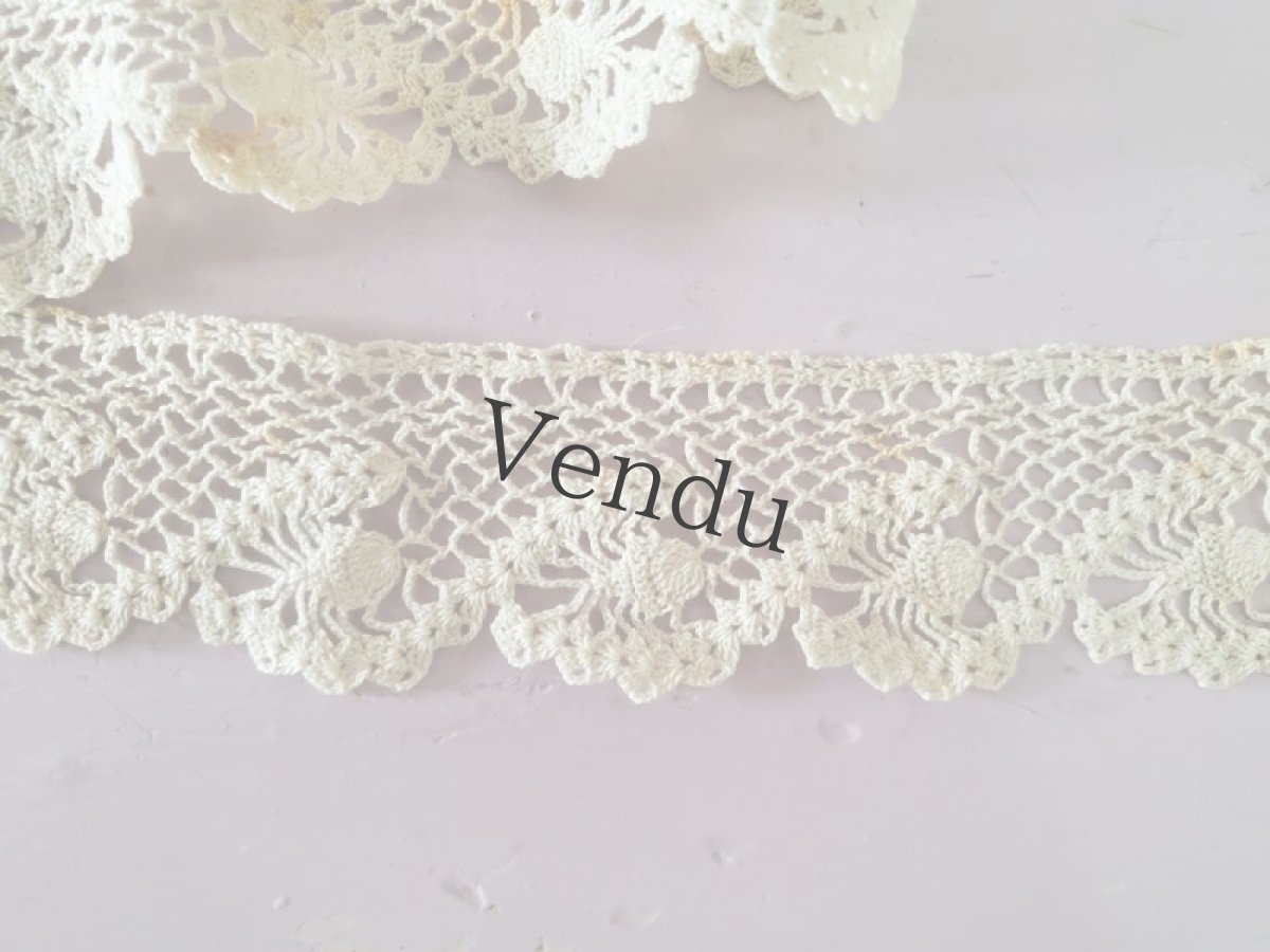 画像2: フランスアンティーク　ト－ションレース 190cm (2)