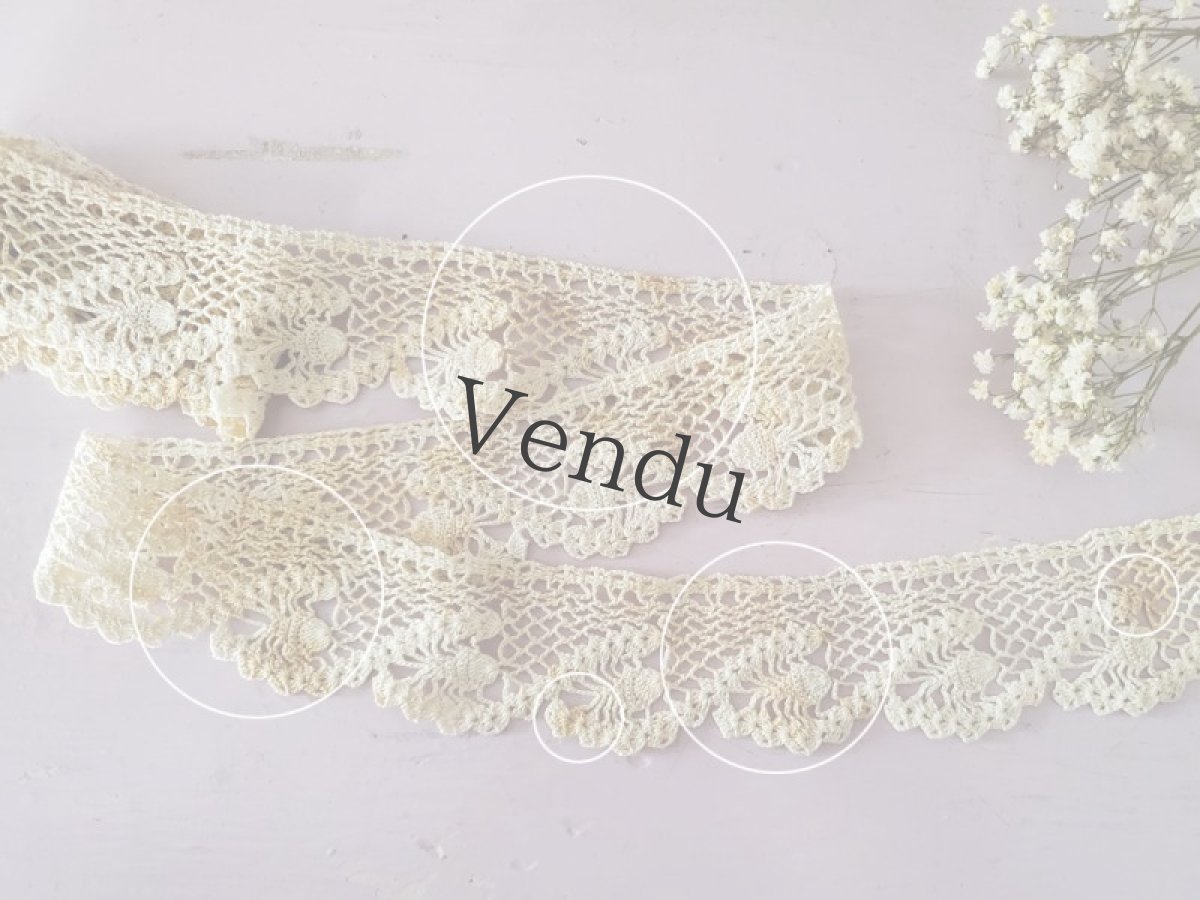 画像3: フランスアンティーク　ト－ションレース 190cm (3)
