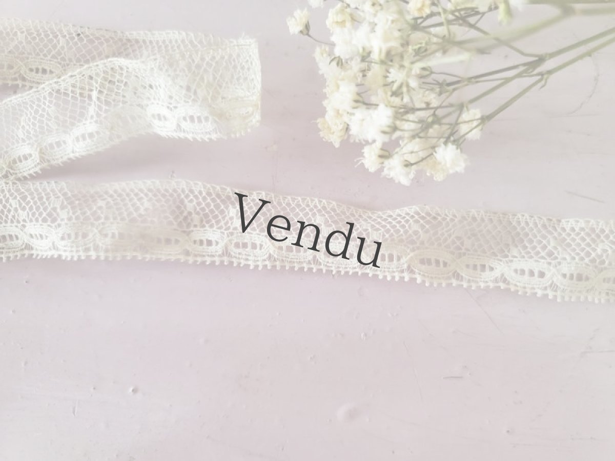 画像2: フランスアンティーク　チュールレースブレード 83cm (2)