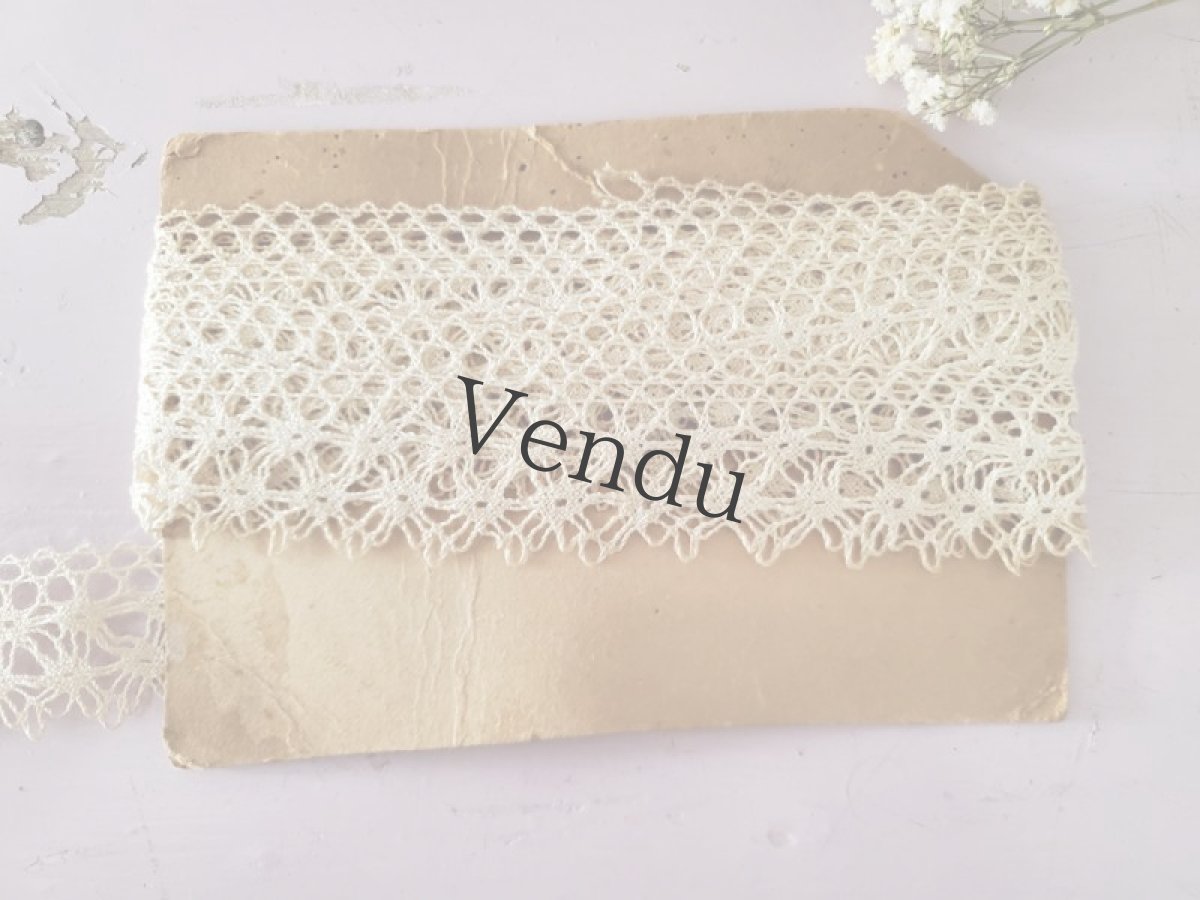 画像3: フランスアンティーク　台紙巻きト－ションレース 425cm (3)