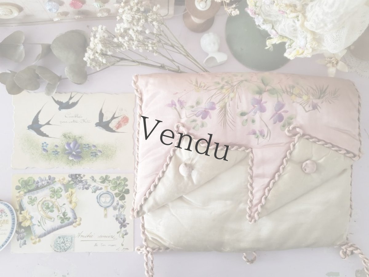 画像5: フランス 1900-20年代 ポストカード ツバメとすみれ (5)