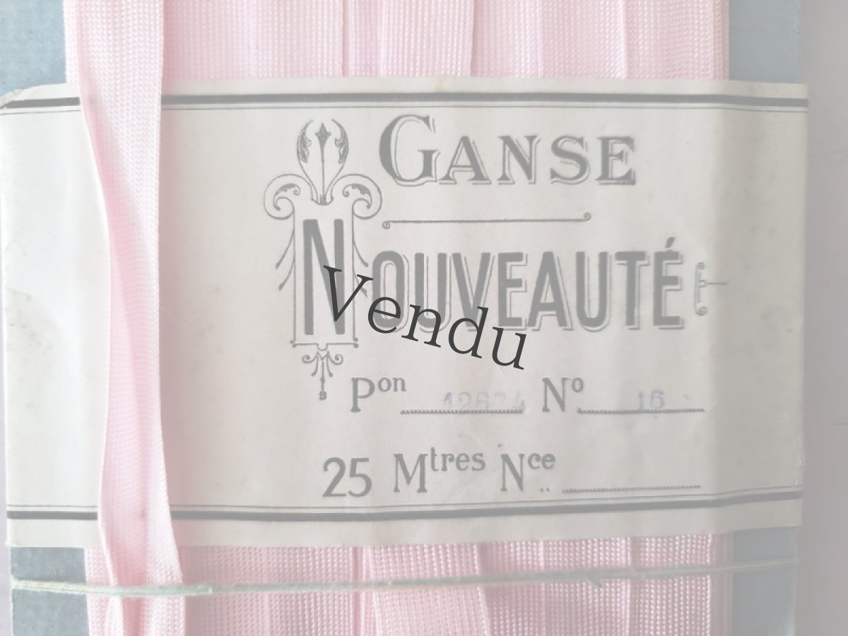 画像2: フランスヴィンテージ　未使用 ラベル付き台紙巻きリボン (2)
