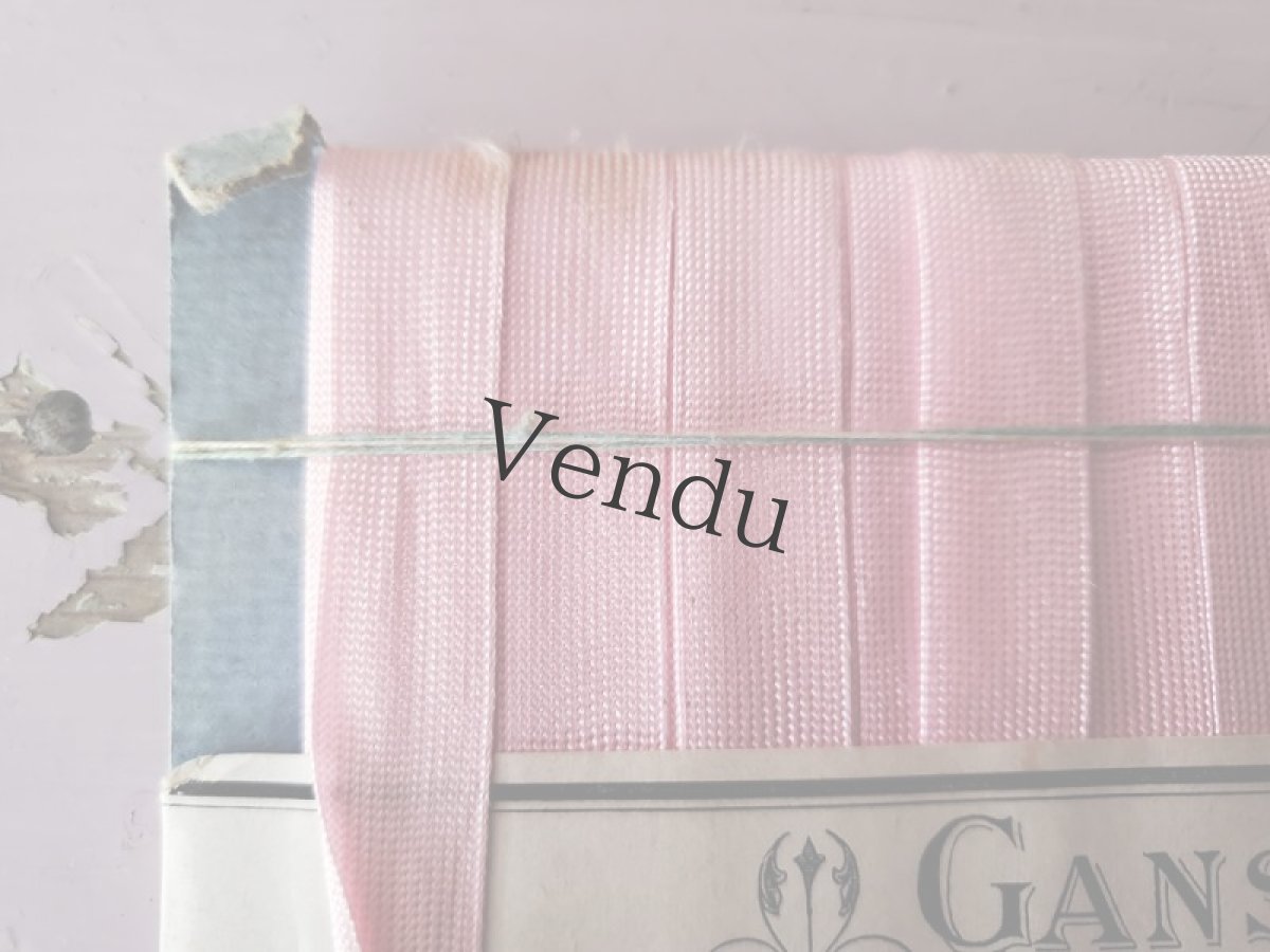 画像3: フランスヴィンテージ　未使用 ラベル付き台紙巻きリボン (3)