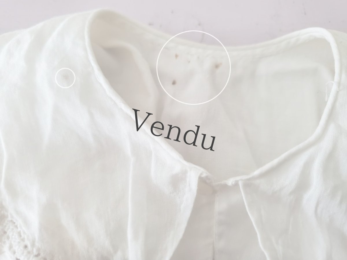 画像9: フランスアンティーク　イニシャル刺繍入りバボワール (9)