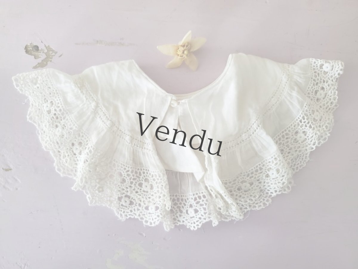 画像6: フランスアンティーク　イニシャル刺繍入りバボワール (6)