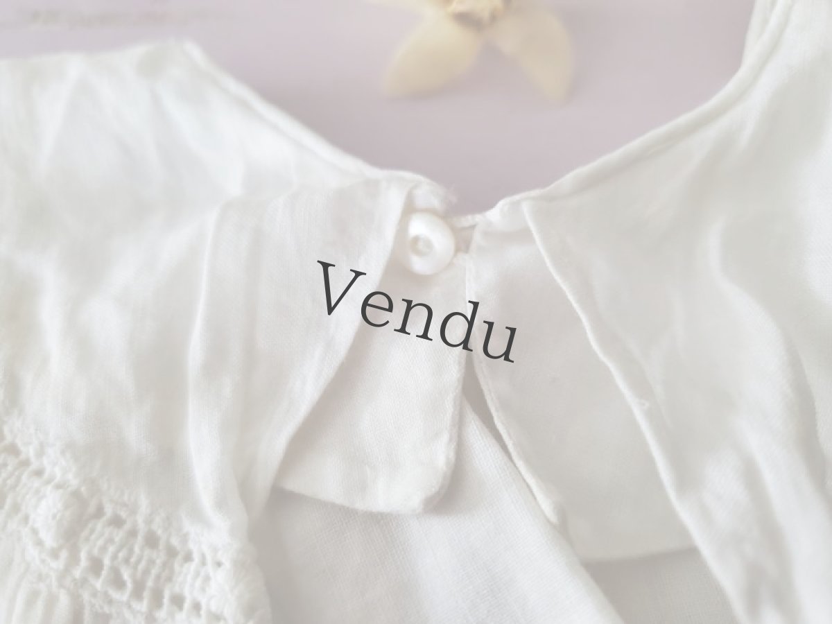 画像7: フランスアンティーク　イニシャル刺繍入りバボワール (7)