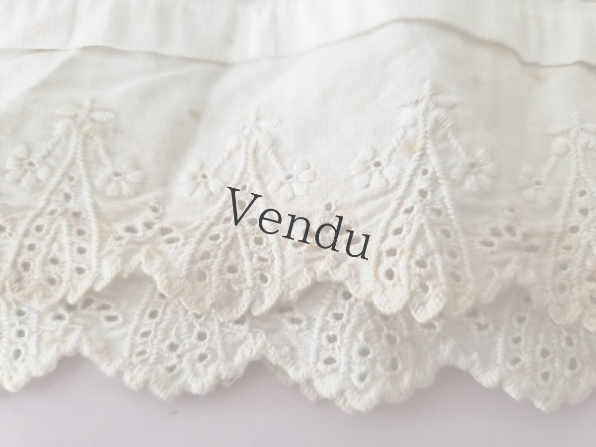 画像3: フランスアンティーク　カットワーク刺繍 幅広はぎれ 96cm (3)