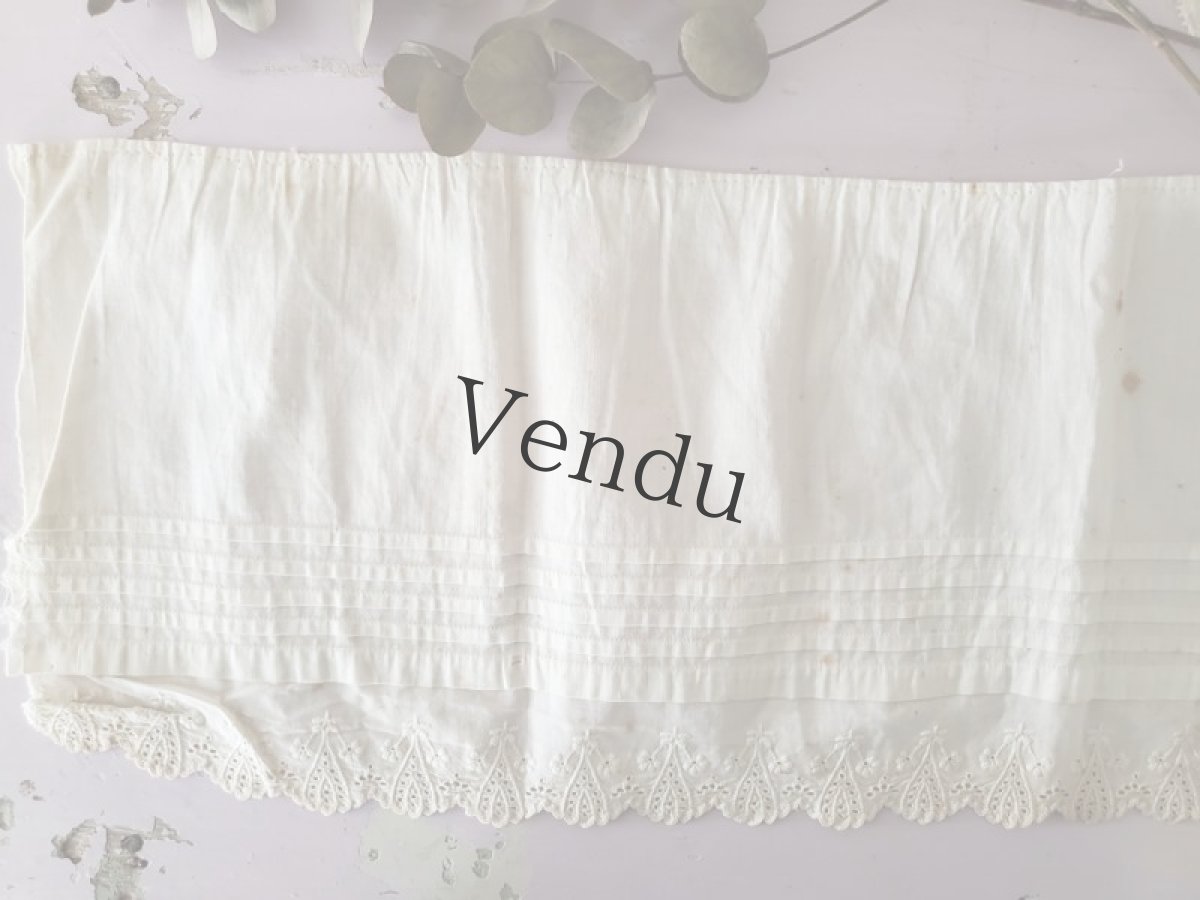 画像4: フランスアンティーク　カットワーク刺繍 幅広はぎれ 96cm (4)