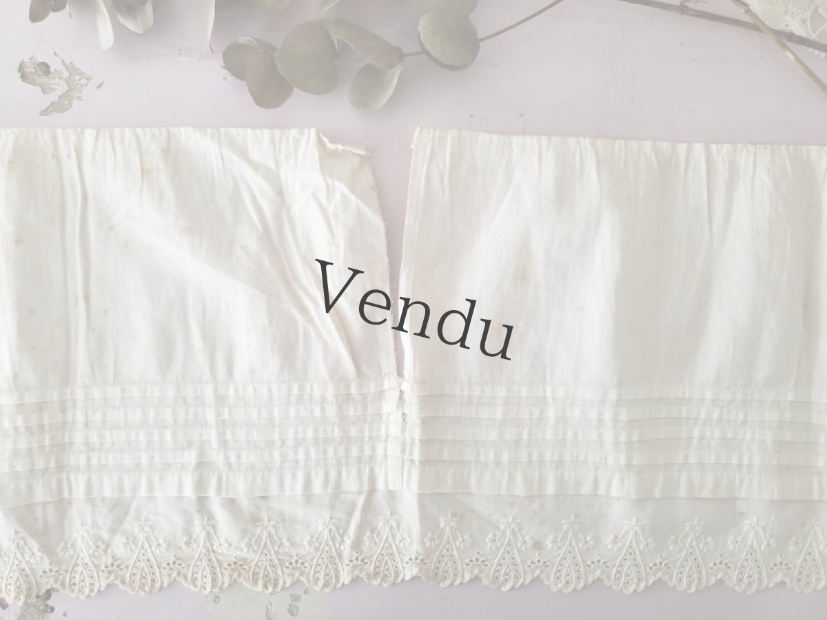 画像5: フランスアンティーク　カットワーク刺繍 幅広はぎれ 96cm (5)