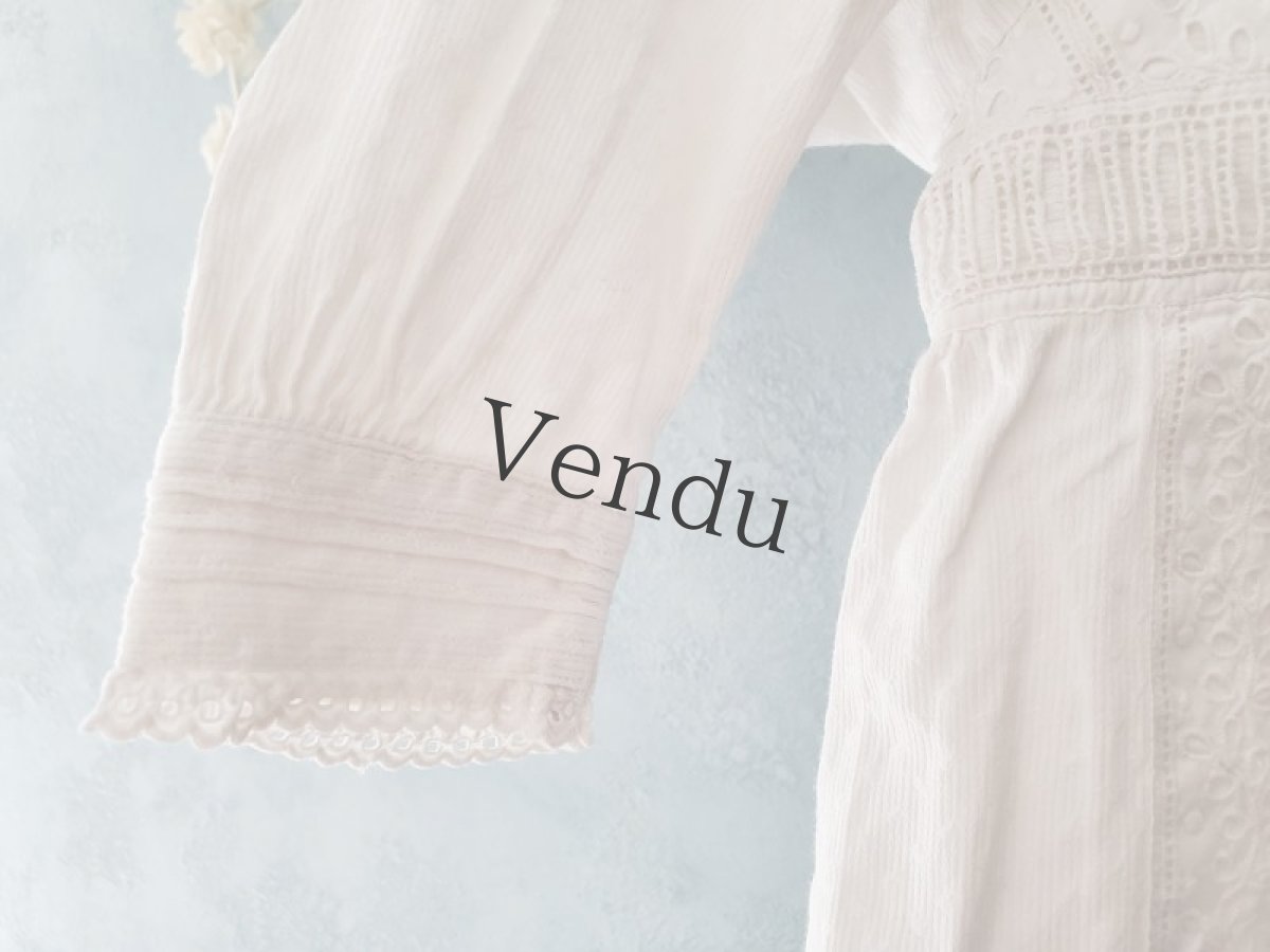 画像3: フランスヴィンテージ　べべ 白ドレス (3)