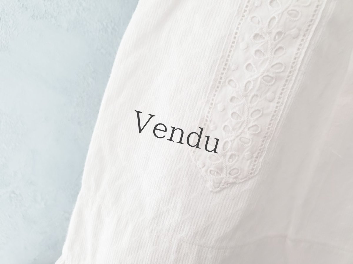 画像8: フランスヴィンテージ　べべ 白ドレス (8)