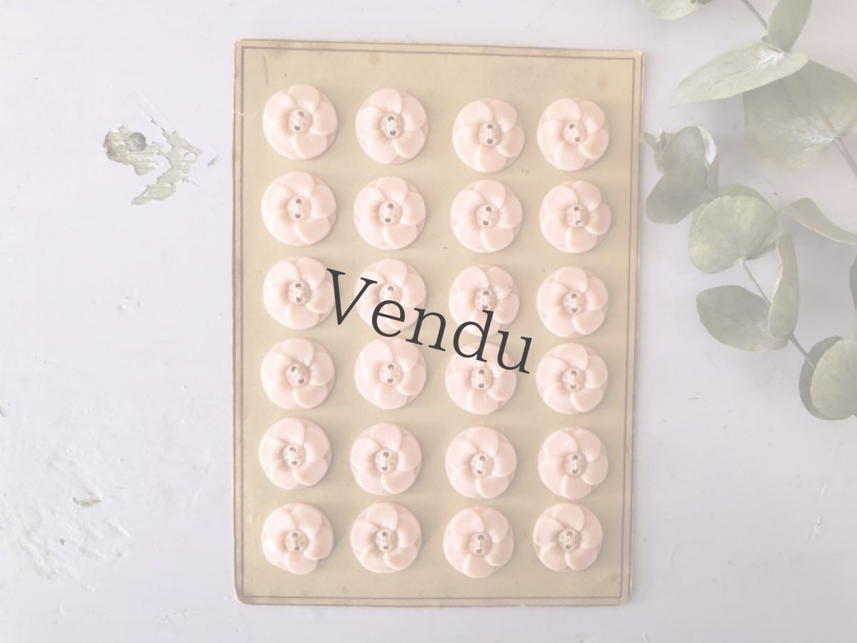 画像3: フランスヴィンテージ  ピンクのお花ボタン 21mm (3)