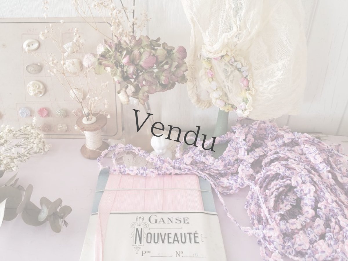 画像6: フランスヴィンテージ　未使用 ラベル付き台紙巻きリボン (6)