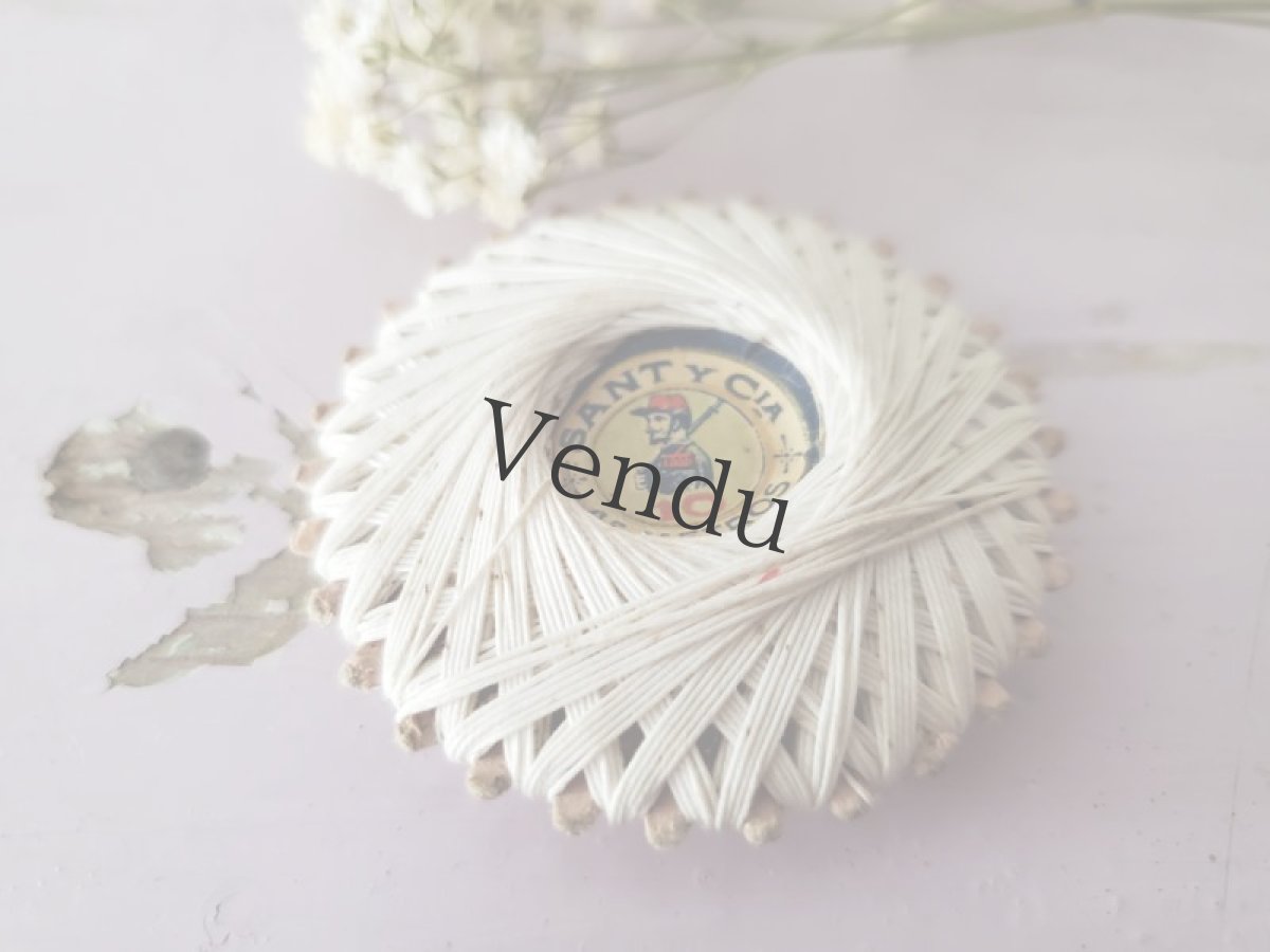 画像2: スペイン蚤の市　リネン糸巻き (2)