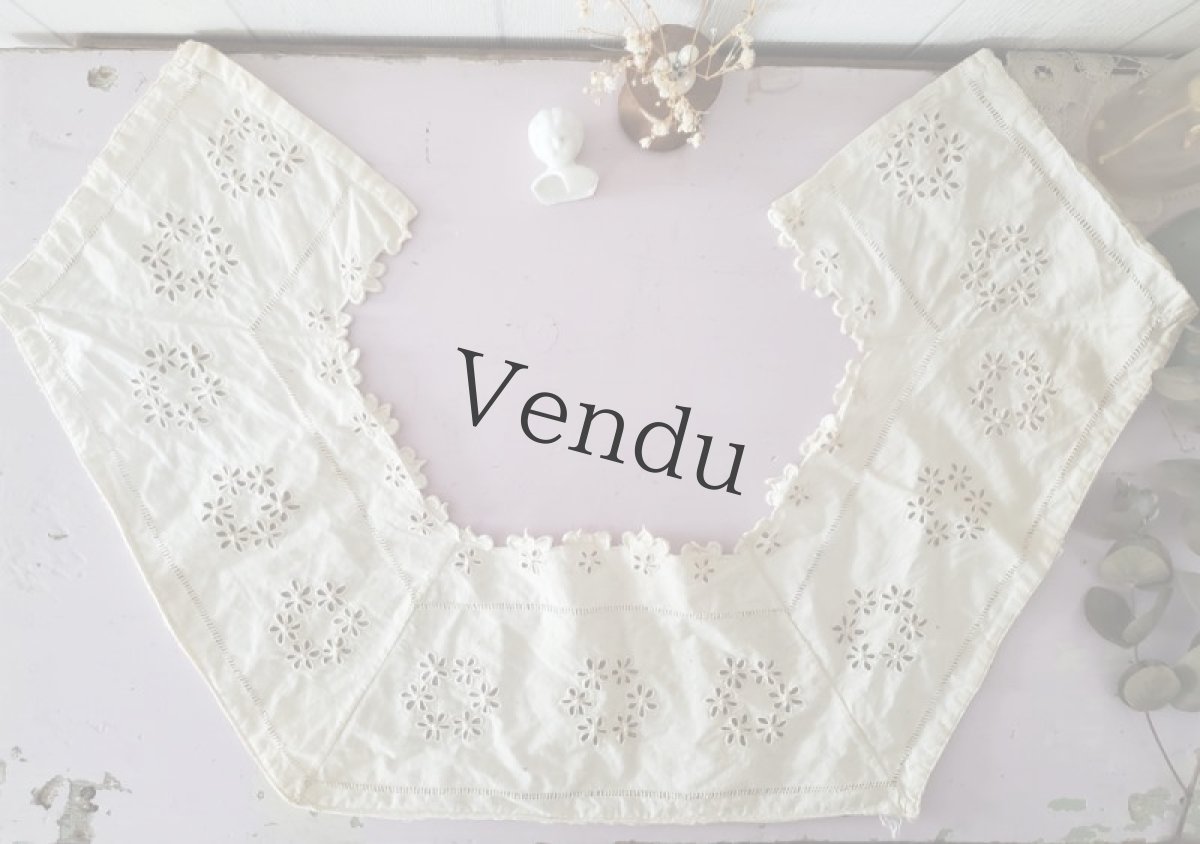 画像5: フランスアンティーク　カットワーク刺繍 六角形型のつけ襟 (5)