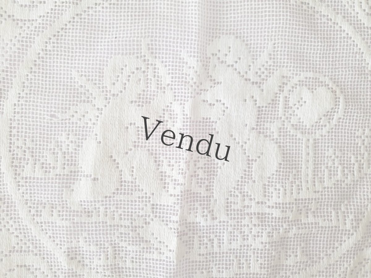 画像2: フランスヴィンテージ　天使のモチーフ フィレレース (2)