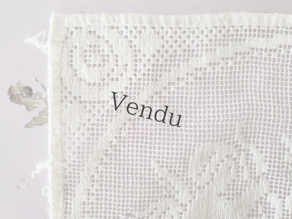 画像3: フランスヴィンテージ　天使のモチーフ フィレレース (3)