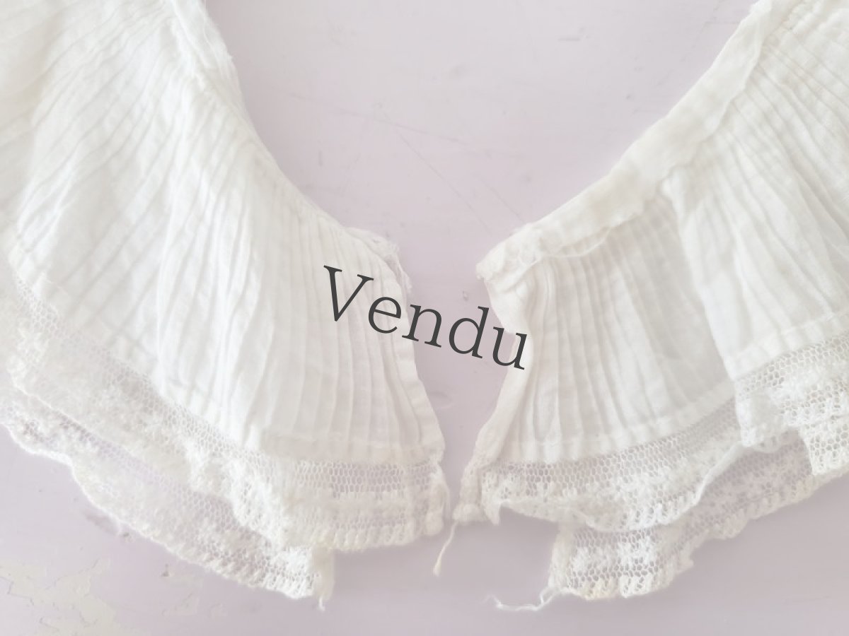 画像3: フランスアンティーク　プリーツの小さなつけ襟 (3)