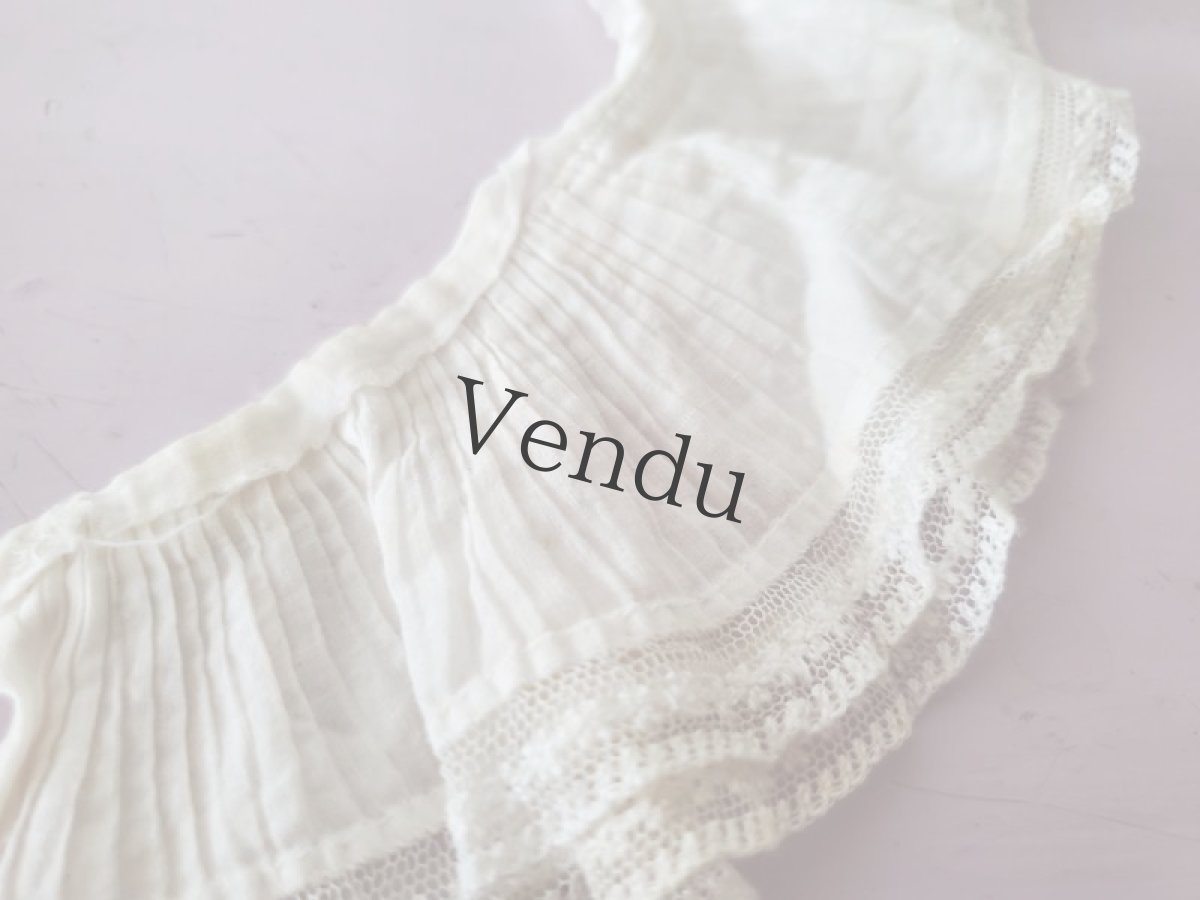 画像2: フランスアンティーク　プリーツの小さなつけ襟 (2)