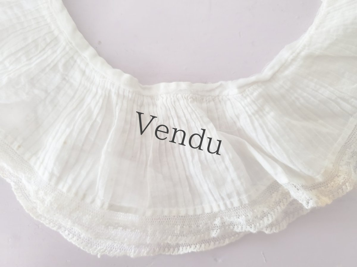 画像6: フランスアンティーク　プリーツの小さなつけ襟 (6)