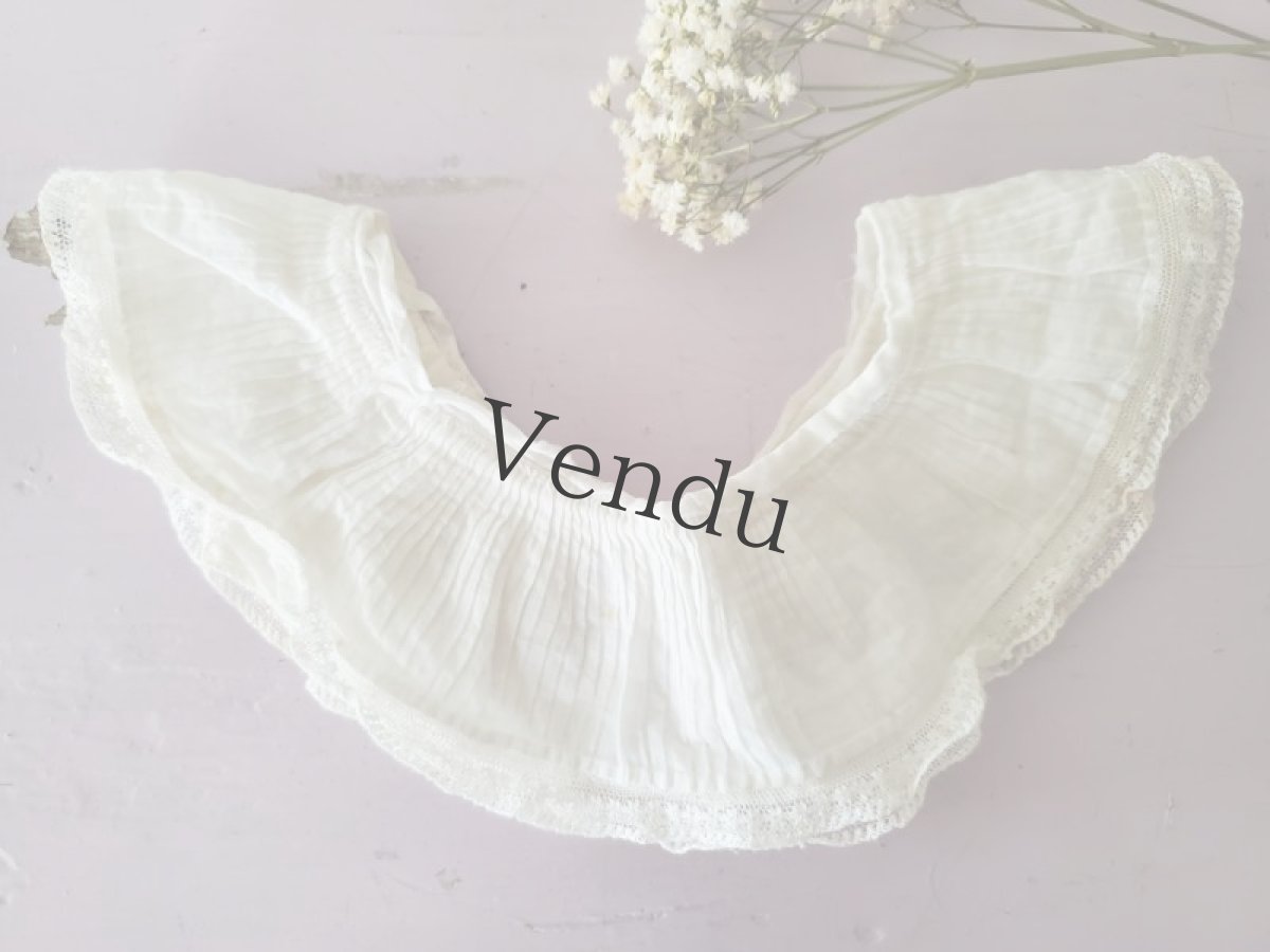 画像5: フランスアンティーク　プリーツの小さなつけ襟 (5)