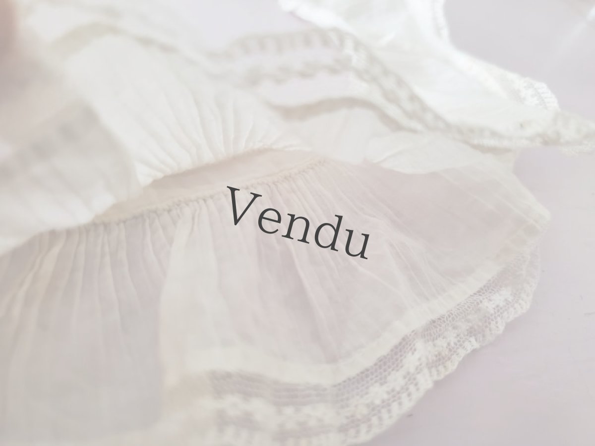 画像4: フランスアンティーク　プリーツの小さなつけ襟 (4)