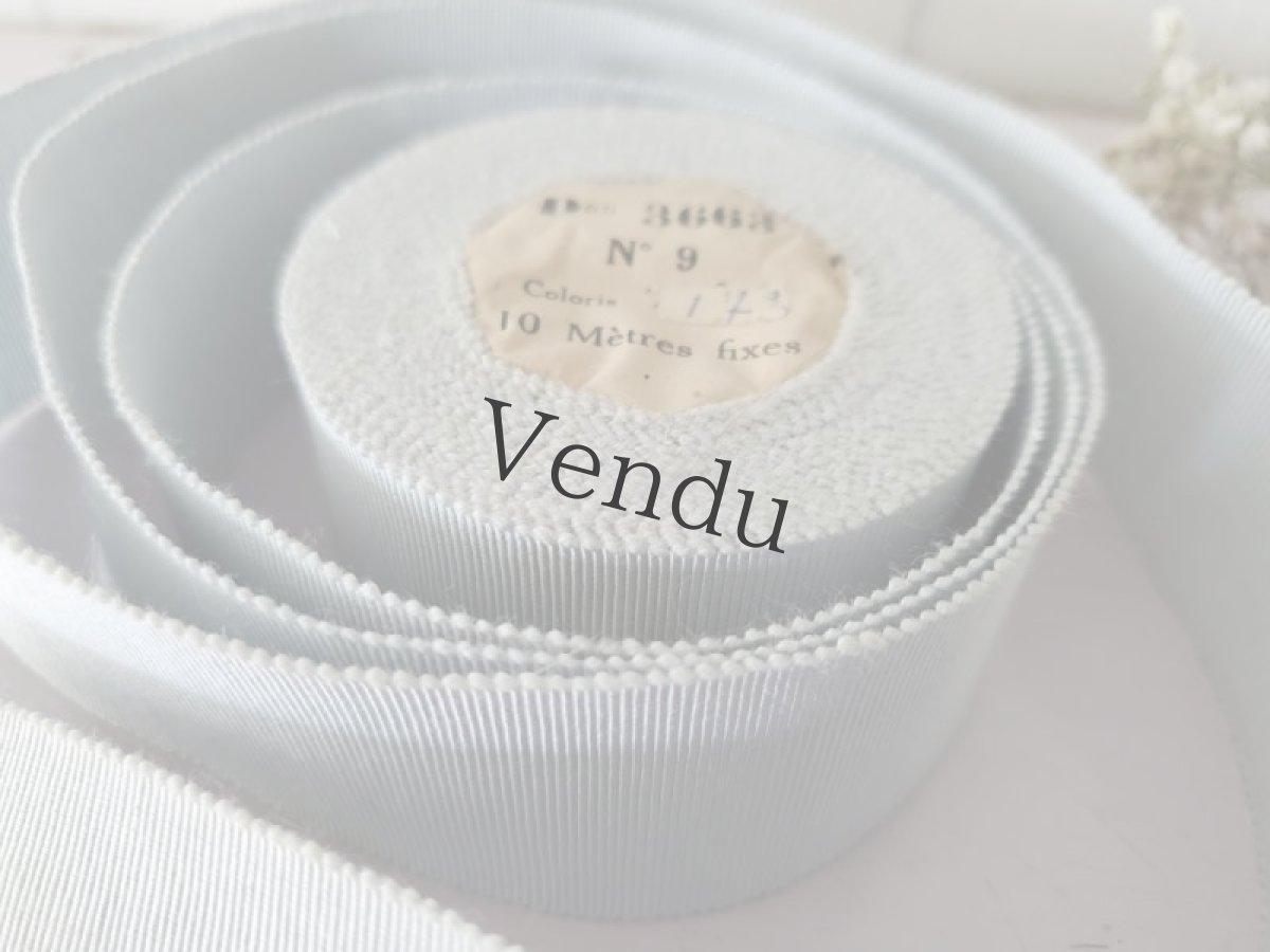 画像2: フランスアンティーク　巻きリボン Pon3663 No.9 水色 (2)