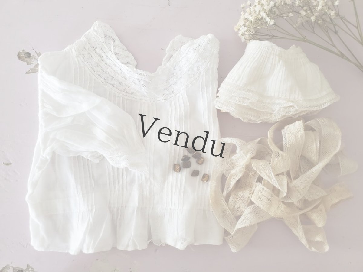 画像8: フランスアンティーク　プリーツの小さなつけ襟 (8)