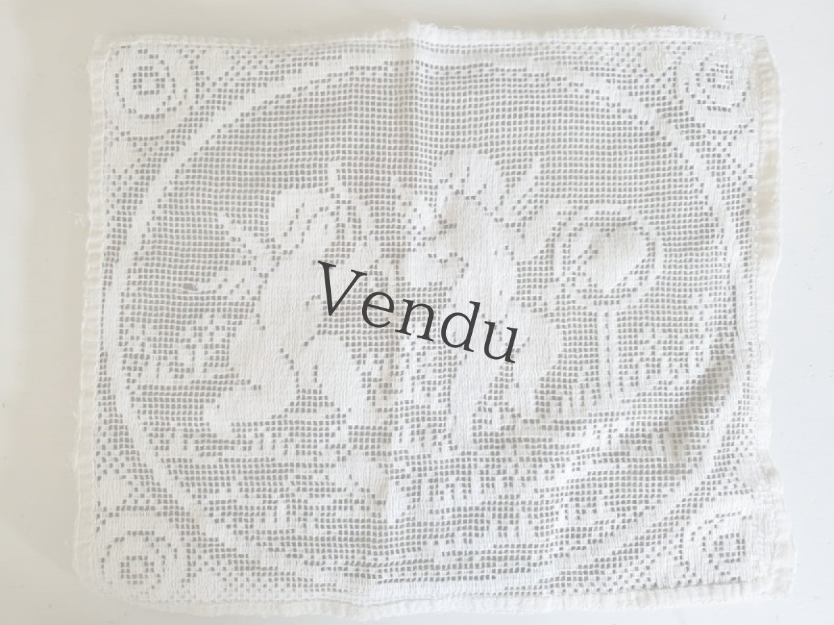 画像4: フランスヴィンテージ　天使のモチーフ フィレレース (4)