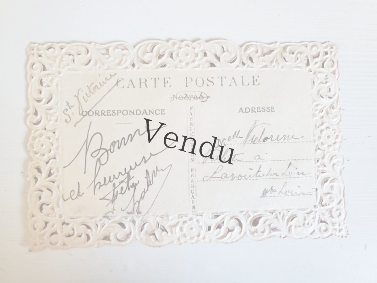 画像4: フランス 1900年前後 ポストカード カニヴェ仕様 クローバーと勿忘草 (4)