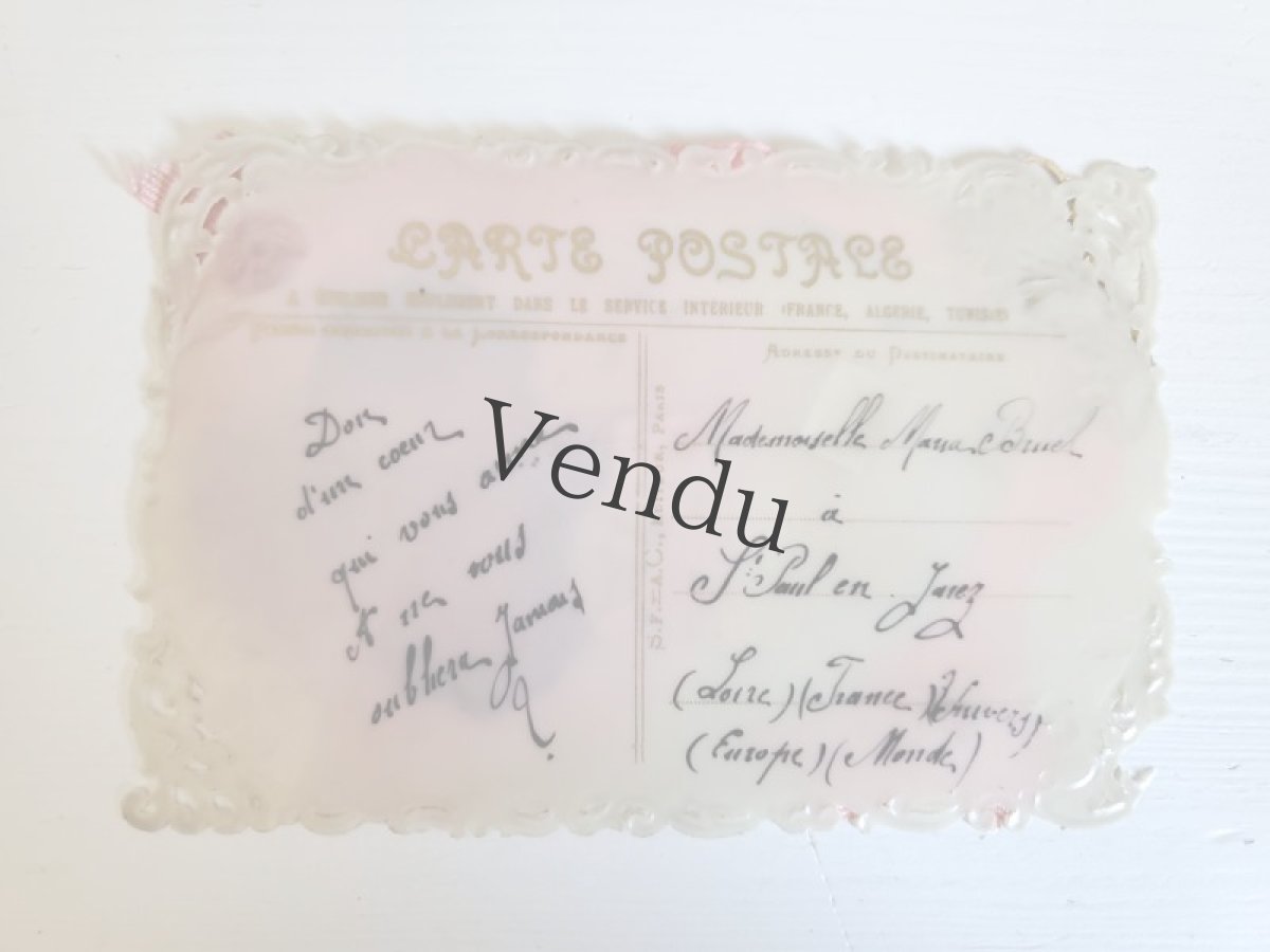 画像4: フランス 1900年前後 セルロイド製ポストカード パンジー 1er Avril (4)