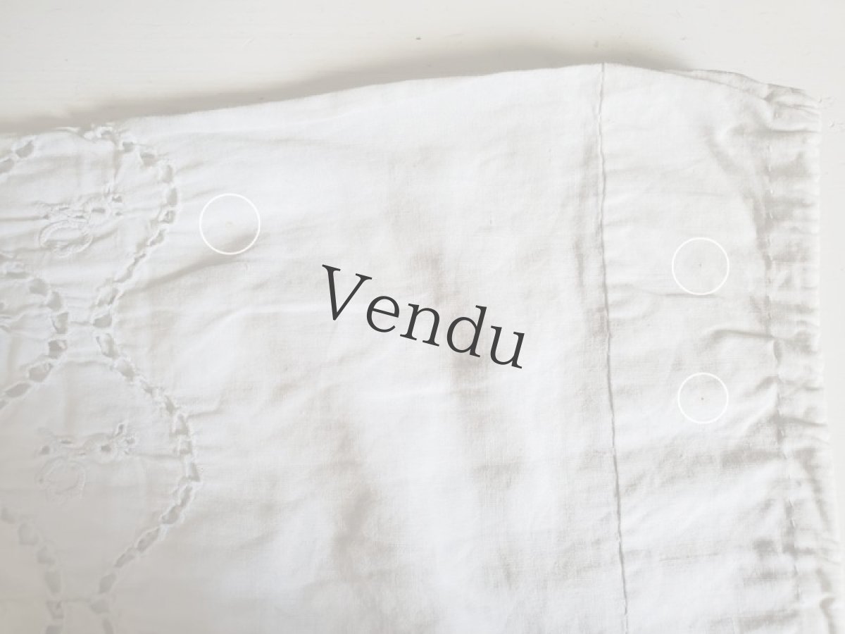 画像7: フランスアンティーク　カットワーク刺繍のおそで(片腕) (7)