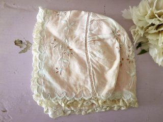 フランスアンティーク ボネ ムースリン