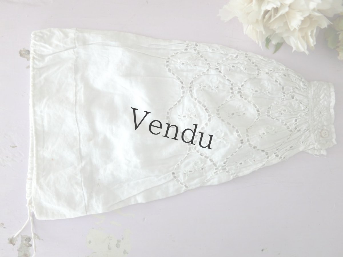 画像4: フランスアンティーク　カットワーク刺繍のおそで(片腕) (4)