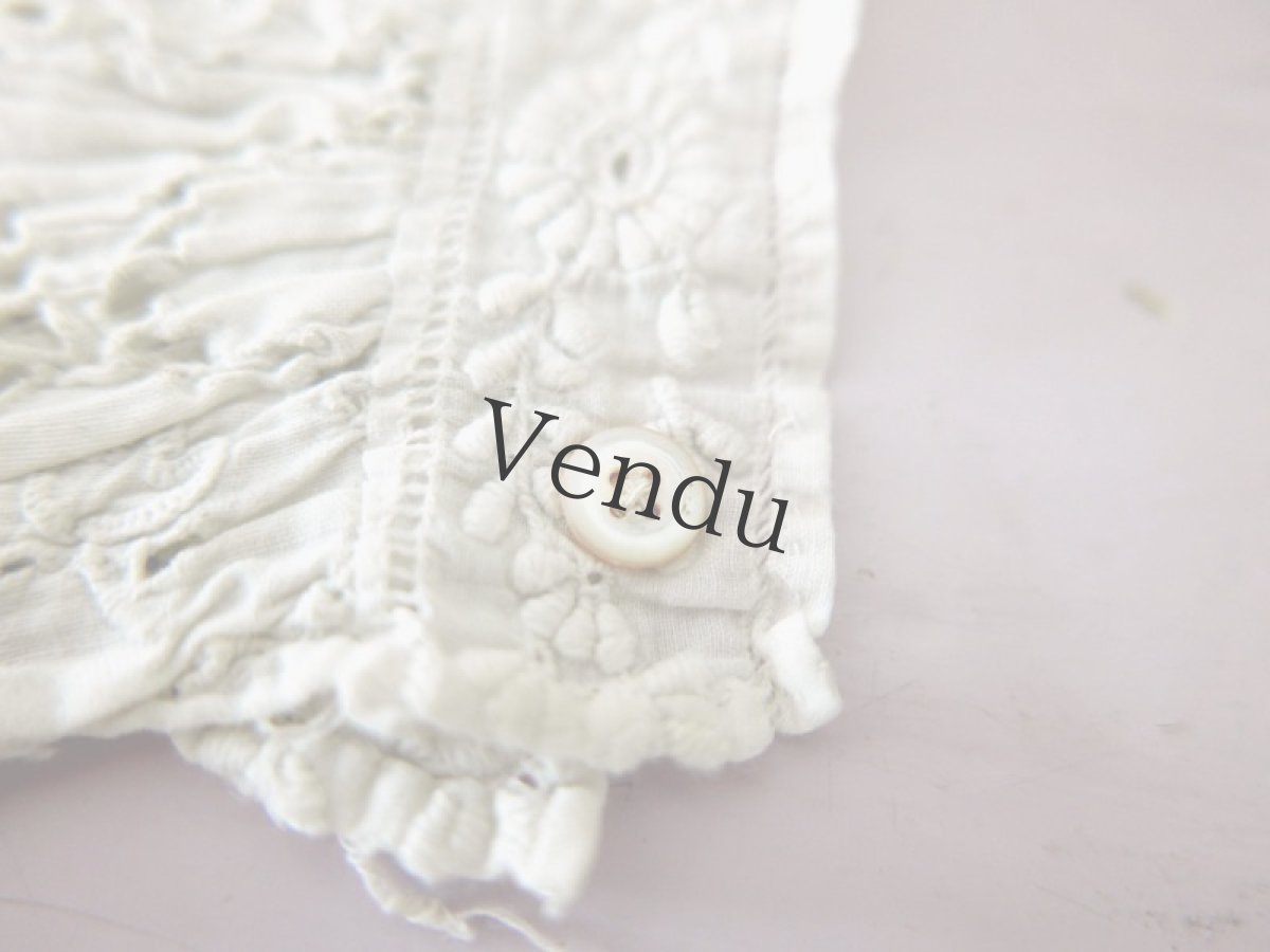 画像6: フランスアンティーク　カットワーク刺繍のおそで(片腕) (6)