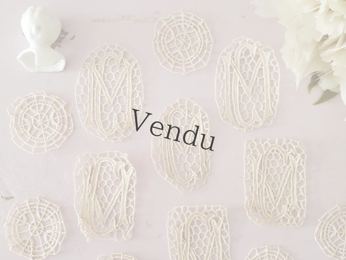 画像10: フランスアンティーク　レースモチーフセット≪モノグラム≫ (10)