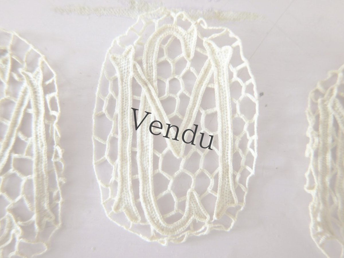 画像3: フランスアンティーク　レースモチーフセット≪モノグラム≫ (3)