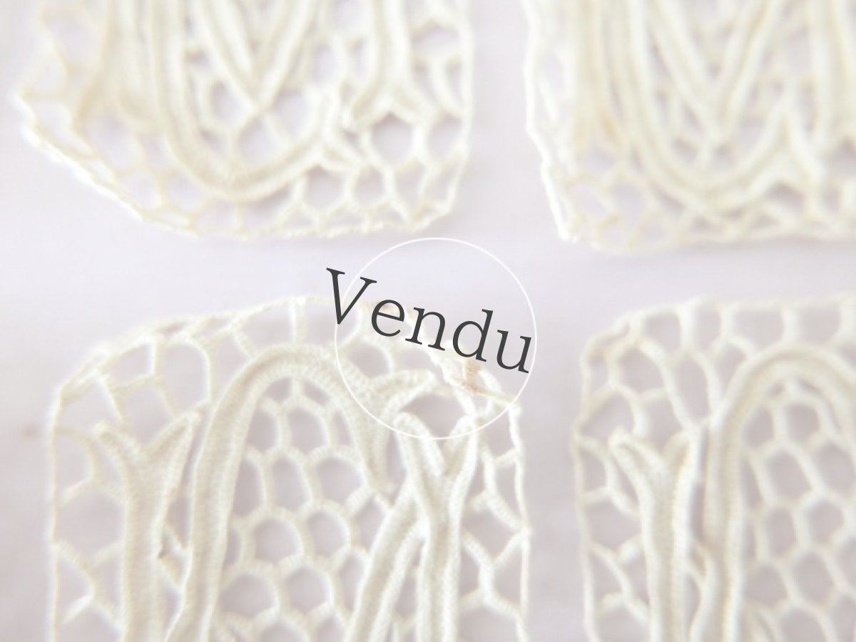 画像8: フランスアンティーク　レースモチーフセット≪モノグラム≫ (8)