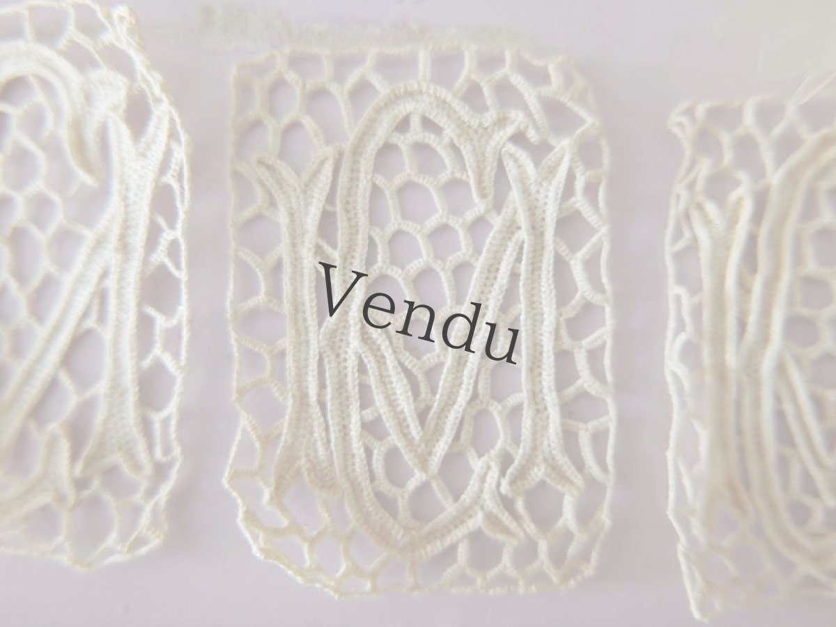 画像7: フランスアンティーク　レースモチーフセット≪モノグラム≫ (7)