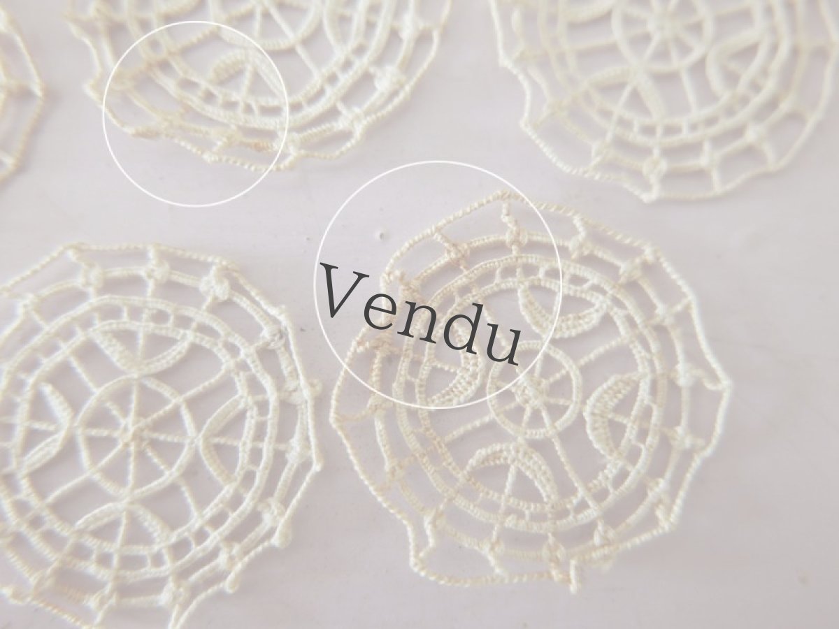 画像5: フランスアンティーク　レースモチーフ9枚セット≪サークル≫ (5)