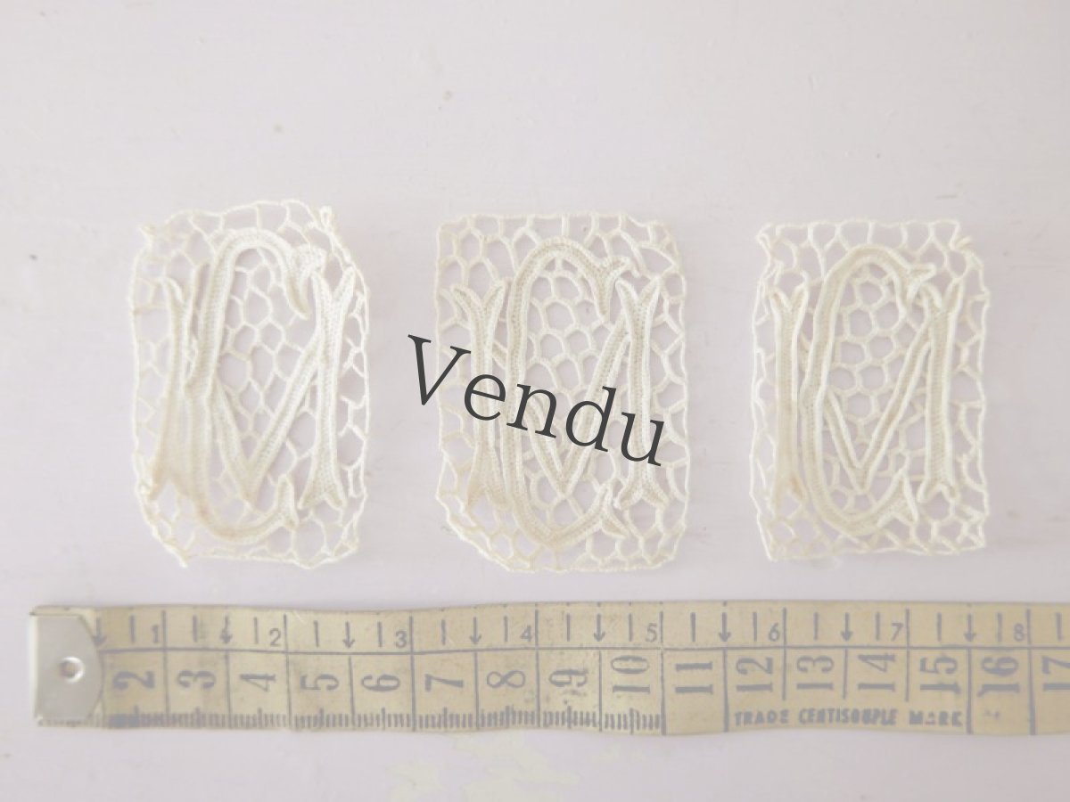 画像9: フランスアンティーク　レースモチーフセット≪モノグラム≫ (9)