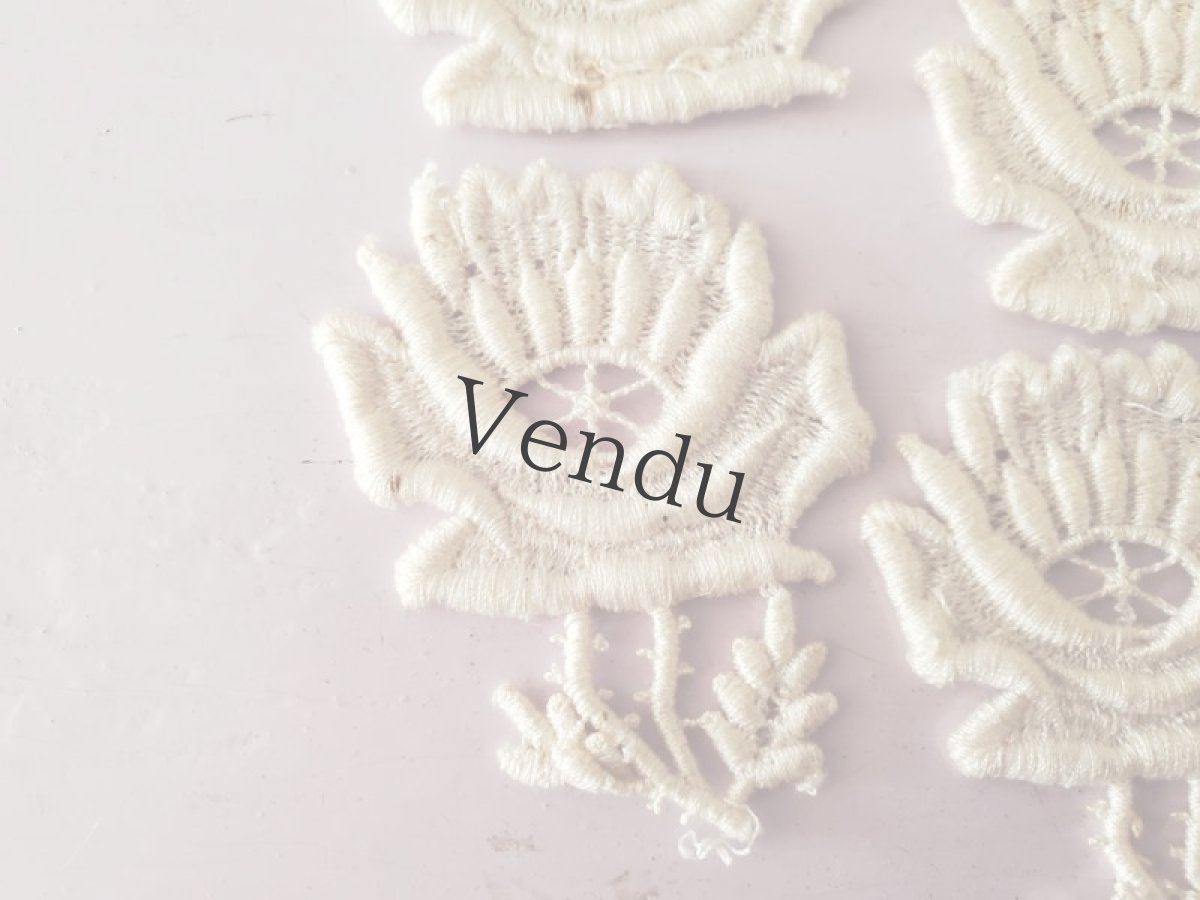 画像4: フランスヴィンテージ　レースモチーフ8枚セット≪お花≫ (4)