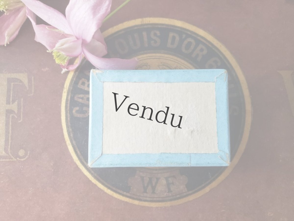 画像6: フランスアンティーク ガラスの蓋の紙箱入りビーズ ≪水色≫ (6)